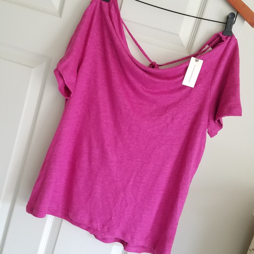 NWT Maeve Anthro S Linen Top Open Back
